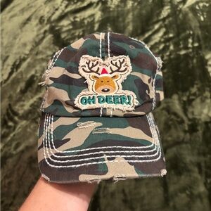 Christmas Camouflage 'Oh Deer' Cap